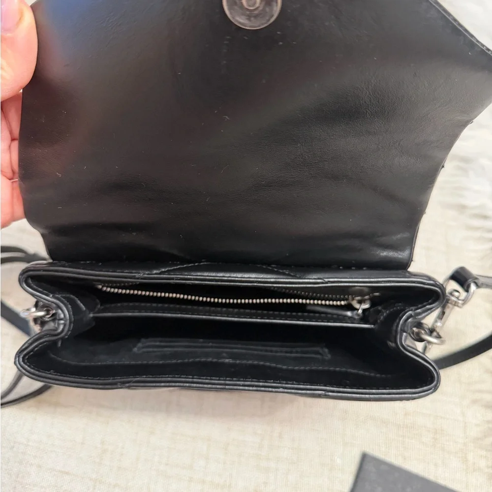 SAINT LAURENT Toy Loulou Calfskin Y Quilted Monogram Crossbody Bag - Picture 11 of 16